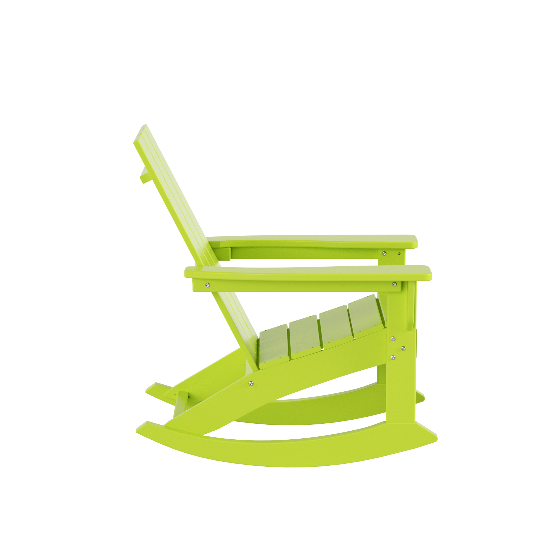 GARDEN Set of 2 Modern Plastic Outdoor Rocking Chairs for Patio Porch, Lime