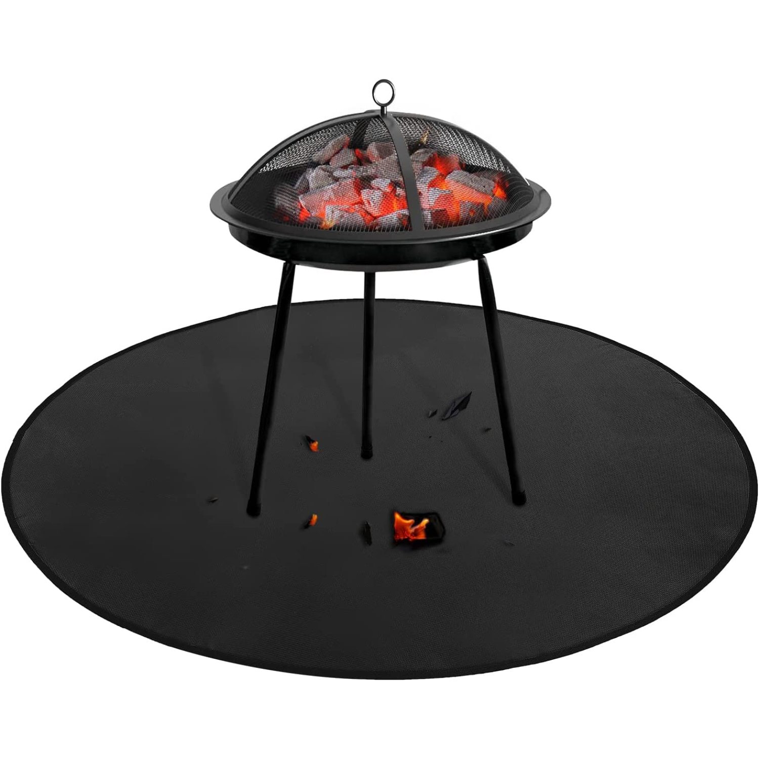 Fire Pit Mat 48 Inch Round, Grill Mats for Outdoor Grill Deck Protector