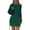 Dark Green, variant on Women's Fall Off The Shoulder Dresses Casual Long Sleeve Ruched Side Slit Cocktail Party Bodycon Mini Dress