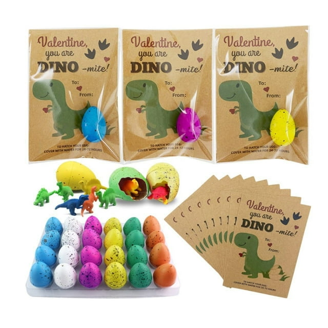 Greeting Cards 4Pcs Dinosaur Egg Hatching Cards with Random Color Eggs Easter Valentine's Day Gift for Kids Classroom Party Exchange Rkxzt