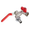 thumbnail image 2 of Washing Machine Water Tap Double Valve Zinc Alloy High Flow Rate Outdoor Use 1Pcs, 2 of 5
