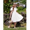 thumbnail image 4 of Arshiner Girl's Casual Dress Summer Scoop Neck Short Sleeve Flowy A-Line Dress, 4 of 8