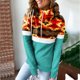 thumbnail image 2 of Mujeres moda casual bufanda cuello tribu impreso manga larga sudadera tops blusa Fridja nalpqowj2785, 2 of 6