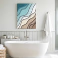 thumbnail image 5 of Canvas Wall Art Abstract Geometric Canvas Art Print Teal Brown Gradient Waves Beach Pictures Wall Decor for Living Room Bedroom Artwork Decorations Stretched Framed Ready to Hang 8"x12", 5 of 9