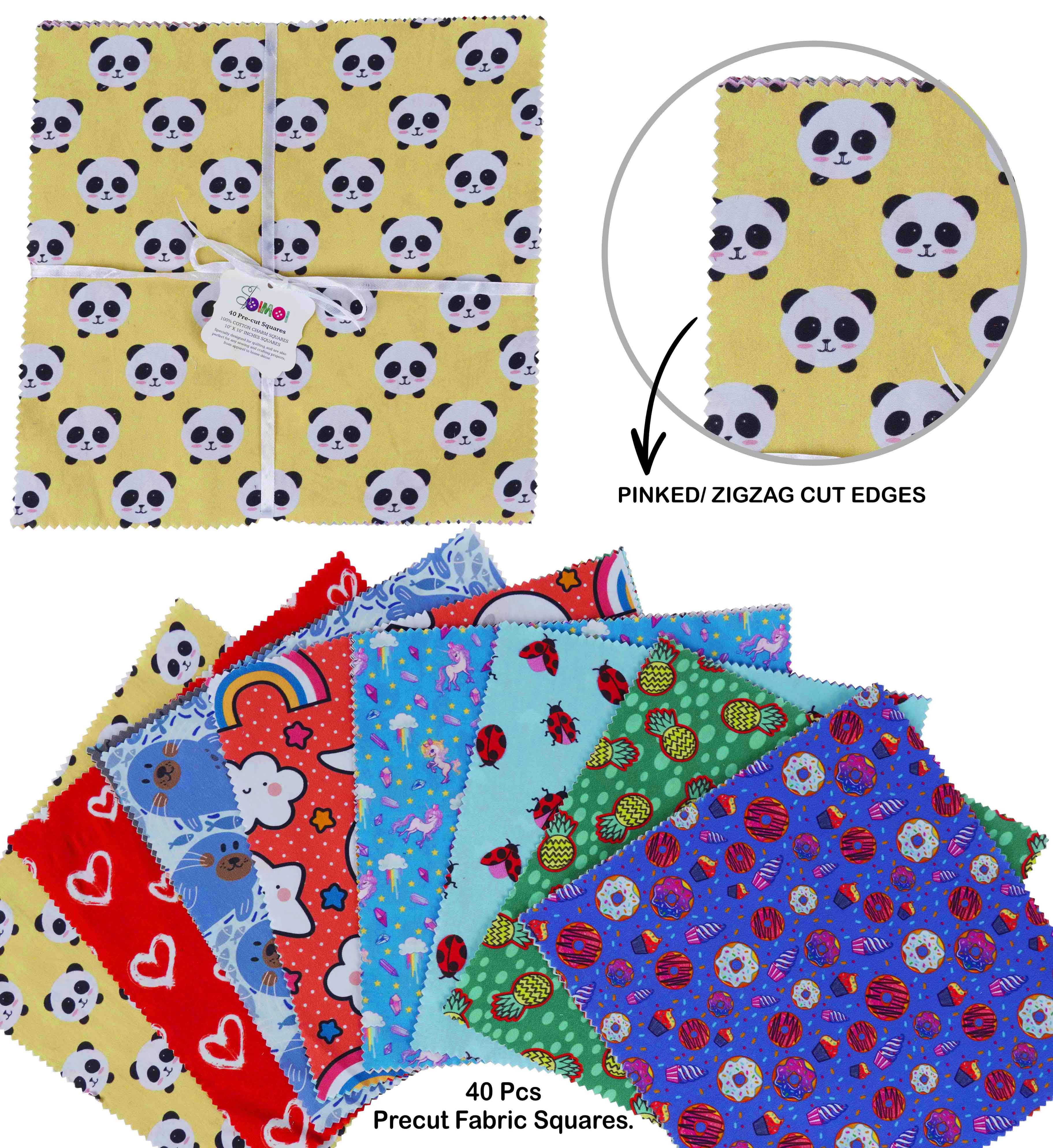 Soimoi Precut 10-inch Block Prints Cotton Fabric Bundle Quilting Squares Charm Pack DIY Patchwork Sewing Craft- Multicolor
