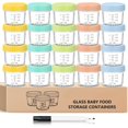 thumbnail image 1 of Juego de 20 Recipientes para Congelaci&oacute;n de Alimentos, Tarro de Comida Peque&ntilde;o Reutilizable 4oz, Recipientes para Papillas con Tapas y Marcador, Tarros de Vidrio para Frigor&, 1 of 7