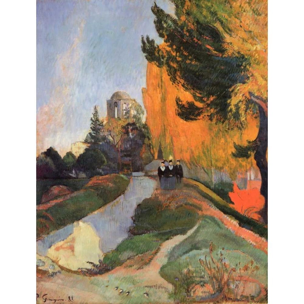 Gauguin, Paul 19x24 Black Modern Framed Museum Art Print Titled - Les Alyscamps
