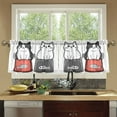 thumbnail image 4 of Yayeee Kitchen Curtains Set of 2 Light Filtering 57"x36" Over Sink Window Panels, Black Chubby Cat, 4 of 7