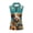 Calf and Floral Pattern, variant on USA Flag Dog Print Sleeveless Golf Tennis Shirts for Ladies, Half Zip Neck Breathable for Sports Hiking, Half Zip Neck Collar Lightweight Womens Golf Shirt
