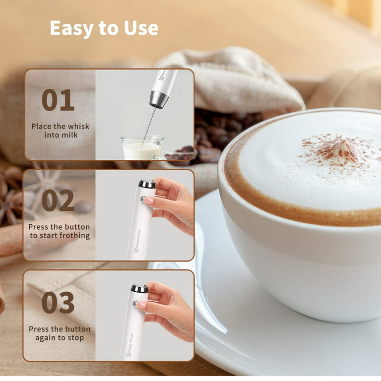 3 In 1 Portable Rechargeable Electric Milk Frother Foam Maker High Speeds Drink  Mixer Handheld Foamer Coffee Frothing Wand