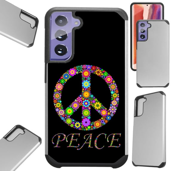 Compatible with Samsung Galaxy S22 5G 6.1" Hybrid Fusion Guard Phone Case Cover (Peace Flower)