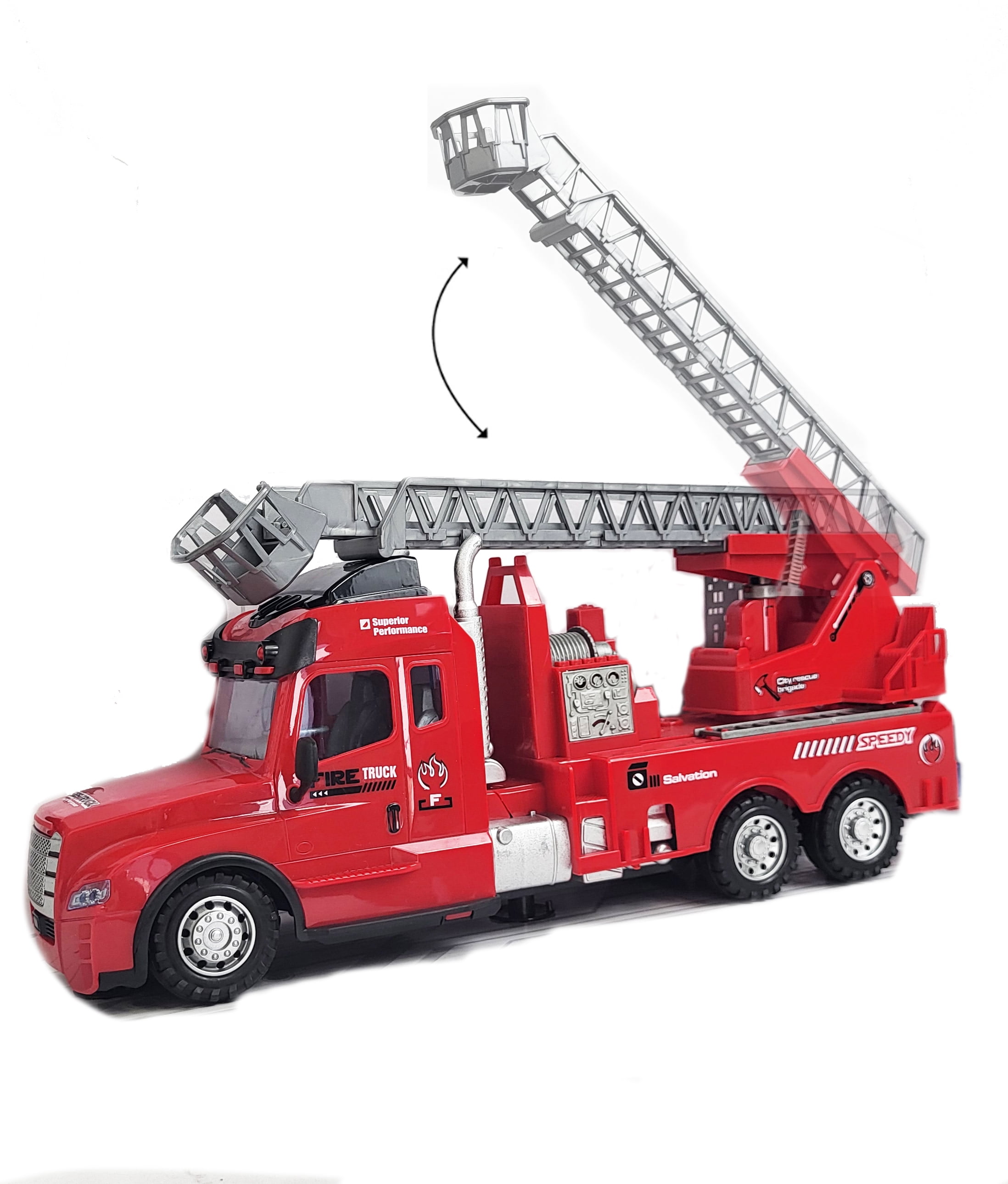 Remote Control 1:15 Scale Big Rig Unisex Truck Featuring Rotating Crane and Basket with attributes