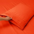 thumbnail image 4 of 1800 Thread Count 4 Piece Deep Pocket Egyptian Comfort Bedroom Bedding Sheet Set King Size Orange Colour, 4 of 6