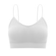 thumbnail image 3 of Deago V Neck Cami Bra Padded Seamless Bralette Straps Sleeping Bra for Women Girls (White, L), 3 of 7