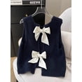 thumbnail image 3 of Women Y2K Crop Sweater Vest Back Tie Knot Crewneck Sleeveless Knit Crochet Tank Tops Streetwear, 3 of 7