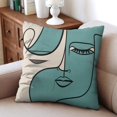 thumbnail image 4 of Abstract Faces Throw Pillow Covers, Modern Print Line Colorful Decorative Throw Pillow Covers 18 X 18 Inch, Set Of 2, Linen Study Sofa Cushion Cover Indoor Living Room Home Decor, 4 of 7
