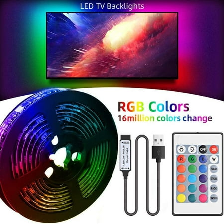 LED Lights for Bedroom, RGB LED Strip Lights for Living Room, Party Decor with Dimmable Lighting, Bright Adjustable Colors, Adhesive Backing