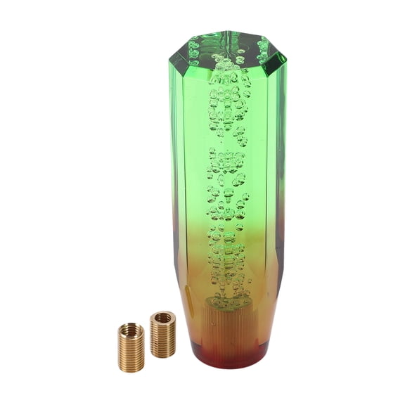 Unique Bargains 15cm Gear Shift Knob Acrylic Car for Automatic and Manual Vehicle with 2 Adapter Green Brown 1 Set