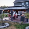 thumbnail image 2 of PURPLE LEAF 12' X 18' Permanent Hardtop Gazebo Aluminum Gazebo with Galvanized Steel Double Roof for Patio Lawn and Garden, Curtains and Netting Included, Gray, 2 of 14