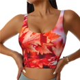 thumbnail image 3 of Goofa Autumn Maple Leaves Printed Sports Bras for Women, High Impact Running Bra Workout Crop Tank Tops Longline Sports Bra Push up-Small, 3 of 9