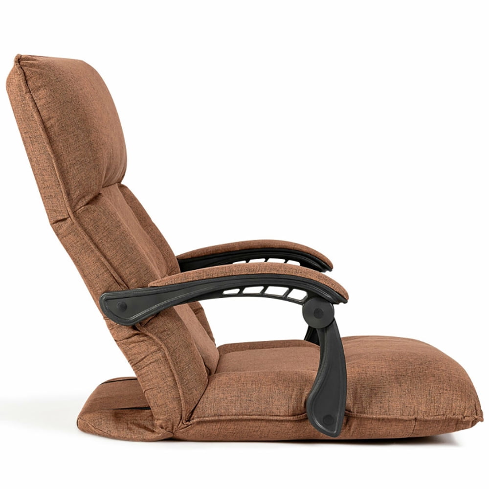 Finihen Folding Lazy Sofa Chair, Floor Chair, 14-Position Adjusting Lazy Sofa Chair with Waist Pillow and Armrests, for Living Room, Bedroom, Coffee Finihen Folding Lazy Sofa Chair, Floor Chair, 14-Position Adjusting Lazy Sofa Chair with Waist Pillow and Armrests, for Living Room, Bedroom, Coffee