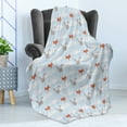 thumbnail image 4 of Cartoon Soft Flannel Fleece Blanket, Fox and Grey Hare on a Cloudy Rainy Sky Bunny Rabbit Pastel Nursery, Cozy Plush for Indoor and Outdoor Use, 70" x 90", Baby Blue and Multicolor, by Ambesonne, 4 of 5