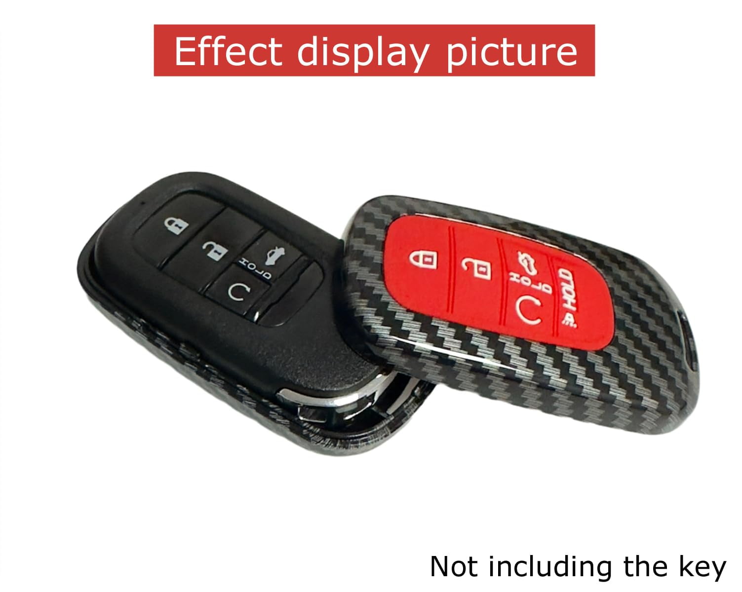 ABS Rubber Key Fob Cover Compatible with 2022-2025 Honda Accord Civic HR-V CR-V Pilot Sport SI EX EX-L Touring (2pcs Black/Red Black/Blue+Key Chain, ABS/5 Buttons)