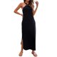 thumbnail image 1 of Vestido con hombros descubiertos, sin mangas, poliéster suave y transpirable con bolsillos, ropa de mujer, 1 of 7