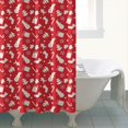 thumbnail image 4 of Red Christmas Pattern Shower Curtain 72"x84" ,Bathroom Decorative Shower Curtains Set with 12 Hooks,Modern Waterproof Washable Shower Curtain, 4 of 6