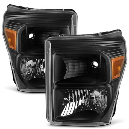 - Fit 11-16 Ford F250 F350 F450 F550 Super Duty Pickup Black Headlight Replacement
