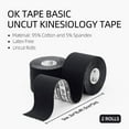 OK TAPE Basic Original Cotton Kinesiology Tape (2 Pack), Elastic Water