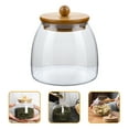 thumbnail image 5 of FRCOLOR Bocal de Rangement Alimentaire en Verre avec Couvercle en Bambou, 4.53"X4.53"X4.53 Pouces, 5 of 5