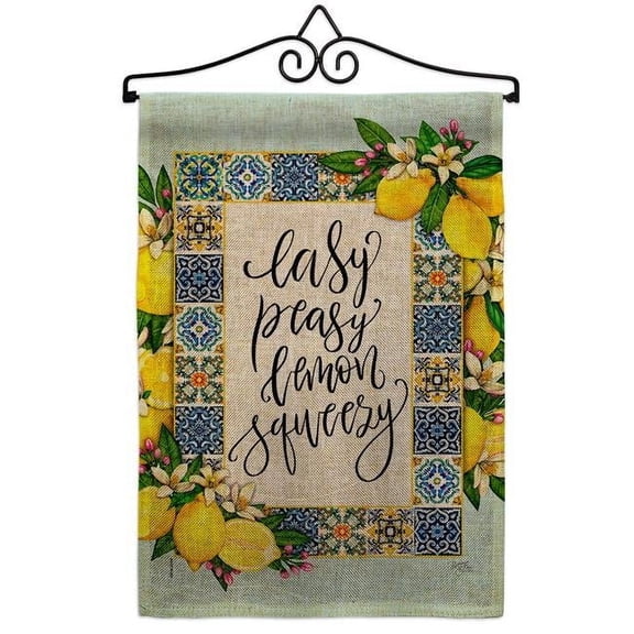 Breeze Decor GS120262-DB-02 Easy Lemon Food Fruit 13 x 18.5. in. Double-Sided Decorative Vertical House Garden Flag Set for Decoration Banner Yard Gift