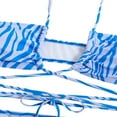 thumbnail image 3 of PENGXIANG Women‘s Summer 3PCS Bikini Sets Hanging Neck Bra + Drawstring Skirt + Zebra Print Thong, 3 of 6