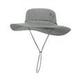 thumbnail image 4 of Milaget Bucket Hat Sunhat with Strings Adjustable Foldable Breathable Wide Brim Sun Hat S Light Gray, 4 of 9