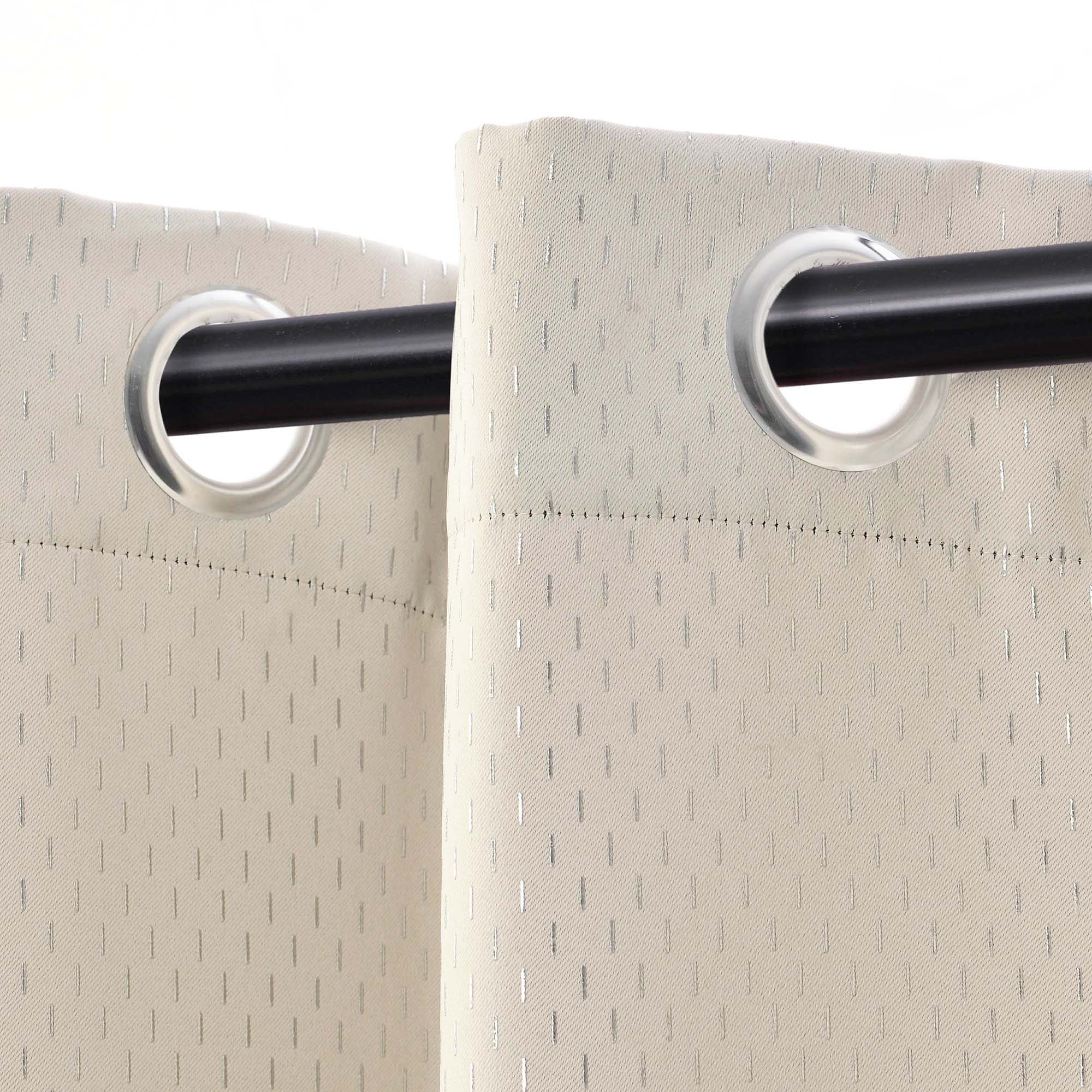 Superior Shimmer Blackout Curtains, Grommet Header, Set of 2, 42" X 96", Ivory