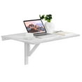 thumbnail image 1 of Patiojoy Table Murale Rabattable Pliante Gain de Place Bureau Suspendu pour Ordinateur Portable Blanc, 1 of 9