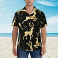 thumbnail image 2 of Disketp Hawaiian Shirts For Men,Christmas Gold Deers Print Mens Casual Short Sleeve Button Down Shirts Beach Shirt, 2 of 7