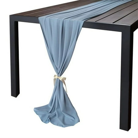 

Boho Table Runner 119.68 Inch Long 28.35 Inch Width Solid Color Chiffon Table Runner-holiday Table Runner for Wedding-boho Rustic Wedding Table Cloth Decor Blue