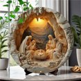 thumbnail image 1 of Ganfancp Nuevo Colgante Plano Acrílico Colgante Espejo Retrovisor Coche Colgante Adorno Árbol Navidad Ofertas de La Semana 1X Placa de Madera Redonda con Escena Navideña, 1 of 2