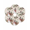 thumbnail image 7 of 15 Inch Round Placemats Set of 6, Rustic Christmas Snowman Non Slip Heat Insulation PP Table Mats, Xmas Snowflake Elk Tree Balls Washable Place Mats for Kitchen Dining Party Table Decor, 7 of 7