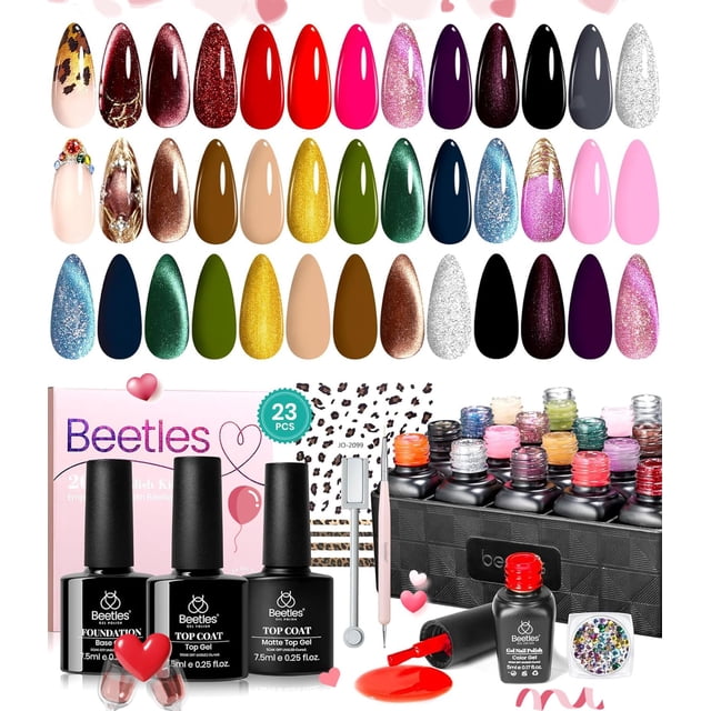 Set de esmaltes de uñas en gel Beetles Mob Wife, 20 colores Cat Eye