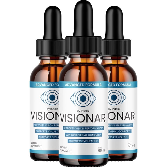 Visionar Drops Eye Support Supplement – Visionar Liquid Vitamins Healthy Vision Support, 3 Pack, 3 Month Supply