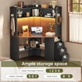 thumbnail image 4 of 31.5" Farmhouse Corner Office Desk with 3 Drawers and Storage Shelves, Triangular Corner Computer Desk with LED Lights for Small Space, Home Office Desk, 4 of 7