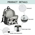 thumbnail image 4 of Baseball Pattern Backpack Backpack for School,Schoolbag with Adjustable Shoulder Straps & Padded Back,13.8"x11.4"x6", 4 of 6