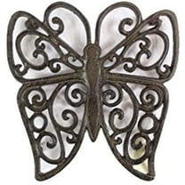 Handcrafted Nautical Decor Cast Iron Butterfly Trivet 8" - Decorative Cast Iron - Butterfly Decoration