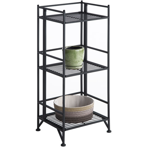 Convenience Concepts Designs2Go Metal Folding 3 Shelf Bookcase, Multiple Finishes