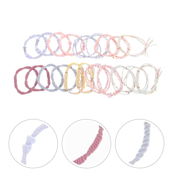 FONDOTIN 20Pcs Bohemian Hair Accessories Elastic Rubber Bands for Hair Decoration and Styling