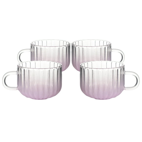 Set de 4 Tazas de Cristal Rosa 410 ML