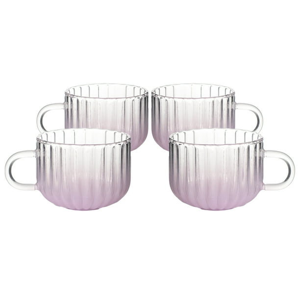 Set de 4 Tazas de Cristal Rosa 410 ML